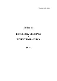 Psicologia generale e dell’attività fisica
