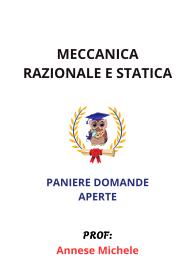 Paniere MECCANICA RAZIONALE E STATICA, Ecampus, Borghi Alessandra, 2025 - RISPOSTE APERTE