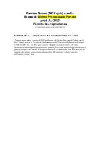 PANIERE NUOVO Corretto 2025 Diritto Processuale Penale Prof. Alonzi