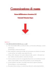 Comunicazione di massa - Scienze dell'Educazione e Formazione L19 - Università Telematica Pegaso