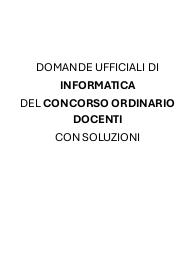 DOMANDE UFFICIALI DI INFORMATICA - CONCORSO ORDINARIO DOCENTI 2025 PNRR2 - PRIMA PROVA SCRITTA
