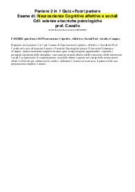 PANIERE quiz+fuori 2025 Neuroscienze Cognitive, Affettive e Sociali Prof. Cavallo