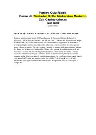 PANIERE QUIZ RISOLTI 2025 Storia del Diritto Prof. Grilli UNIECAMPUS