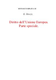 Diritto dell’Unione Europea. Parte speciale.