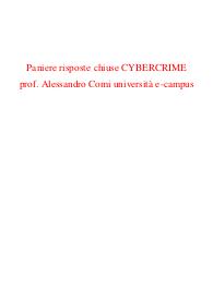 Risposte domande chiuse cybercrime aggiornate 2023 uniecampus