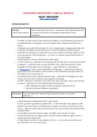 Appunti delle lezioni di Filosofia ed estetica della musica