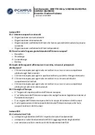 Set Domande: DIRITTO DELL'UNIONE EUROPEA SERVIZI GIURIDICI Docente: Dadone Fabiana Generato il 21/12/2023