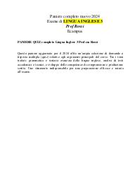 PANIERE QUIZ completo Lingua Inglese 3 Prof.ssa Rossi