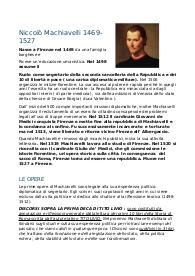 riassunto Niccolò Machiavelli