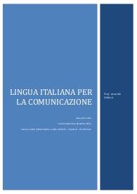 LINGUA ITALIANA PER LA COMUNICAZIONE