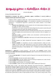 Appunti di Acquisizione e Didattica della L1, Prof. Spreafico UNIBZ