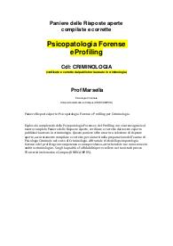 Paniere Risposte Aperte: Psicopatologia Forense e Profiling per Criminologia