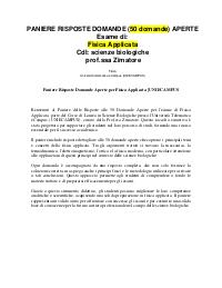 Paniere Risposte Domande Aperte per Fisica Applicata | UNIECAMPUS - prof Zimatore
