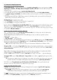 Riassunti sulla decolonizzazione