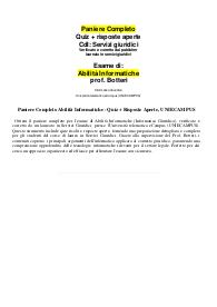 Paniere Completo Abilità Informatiche - Quiz + Risposte Aperte, UNIECAMPUS