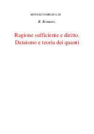 Ragione sufficiente e diritto. Dataismo e teoria dei quanti. Principi