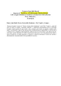 Paniere Quiz Risolti Teoria e Storia della Traduzione - Prof. Vaglio L. eCampus
