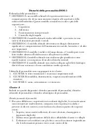 Appunti sui disturbi de personalità