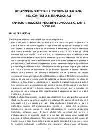 riassunto RELAZIONI INDUSTRIALI, L'ESPERIENZA ITALIANA NEL CONTESTO INTERNAZIONALE di Bordogna