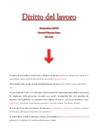 Diritto del lavoro - Giurisprudenza LMG01 - Università Telematica Pegaso.