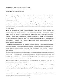 Fondamenta di sociologia delle comunità locali