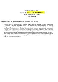 PANIERE RISOLTO 2025 Analisi Numerica Ingegneria Civile UniPegaso