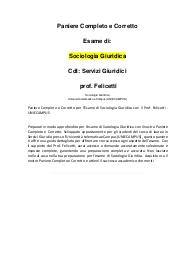 Paniere Completo e Corretto per l'Esame di Sociologia Giuridica con il Prof. Felicetti - UNIECAMPUS