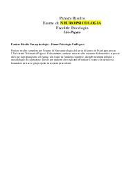 Paniere Risolto Neuropsicologia – Esame Psicologia UniPegaso