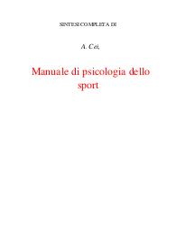 Manuale di psicologia dello sport