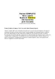 Paniere Statistica eCampus – Prof. Coccarda | Quiz e Domande Aperte