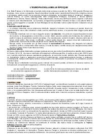 BELLE EPOQUE, GIOLITTI E PREMESSE PRIMA GUERRA MONDIALE