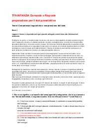 TFA Infanzia Raccolta prove Preselettiva