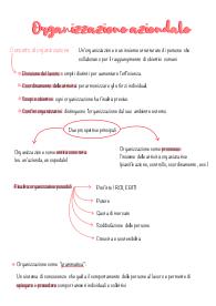 Appunti organizzazione aziendale
