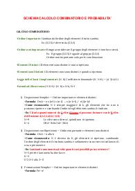 Formule di calcolo combinatorio e esercizi esempio
