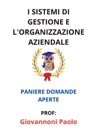 Paniere di I SISTEMI DI GESTIONE E L'ORGANIZZAZIONE AZIENDALE, Giovannoni Paolo,2025 - RISPOSTE APERTE