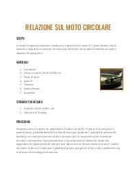 Relazione fisica sul moto circolare