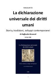 Riassunto "La Dichiarazione Universale dei Diritti Umani" di Gherardi, 2020