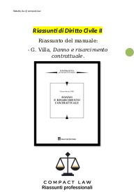 Riassunto integralmente sostitutivo del VILLA - Danno e Risarcimento contrattuale