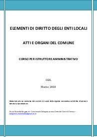 ELEMENTI DI DIRITTO DEGLI ENTI LOCALI