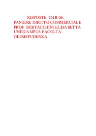 Risposte domande chiuse paniere diritto commerciale aggiornate 2023 uniecampus