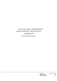 Paniere PSICOLOGIA DELL' APPRENDIMENTO prof. Tuena Cosimo