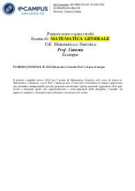 PANIERE QUIZ RISOLTI 2024 Matematica Generale Prof. Catania