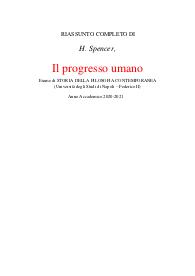 H. Spencer, Il progresso umano