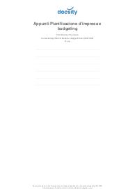 Appunti di Pianificazione d’Impresa e budgeting, Unimore
