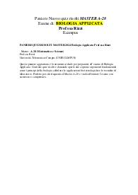 PANIERE QUIZ RISOLTI MASTER 2024 Biologia Applicata Prof.ssa Rizzi