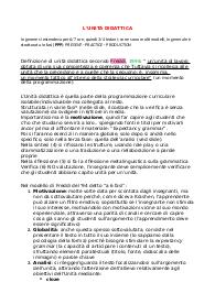 Appunti sull'unità didattica e l'unità di apprendimento