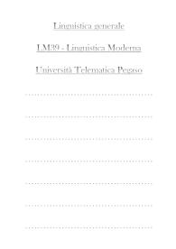 Linguistica generale - LM39 Linguistica Moderna - Univ Pegaso