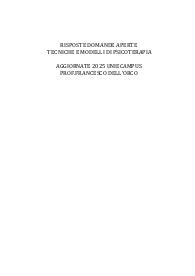 Risposte domande aperte psicoterapia aggiornate 2025 uniecampus