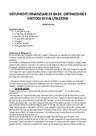 appunti economia dei mercati e degli intermediari finanziari- gli strumenti