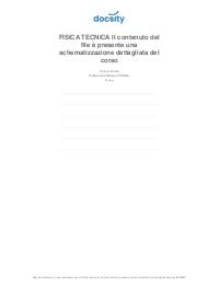 Fisica Tecnica - Riassunto Completo e Schemi (Politecnico di Milano - POLIMI)